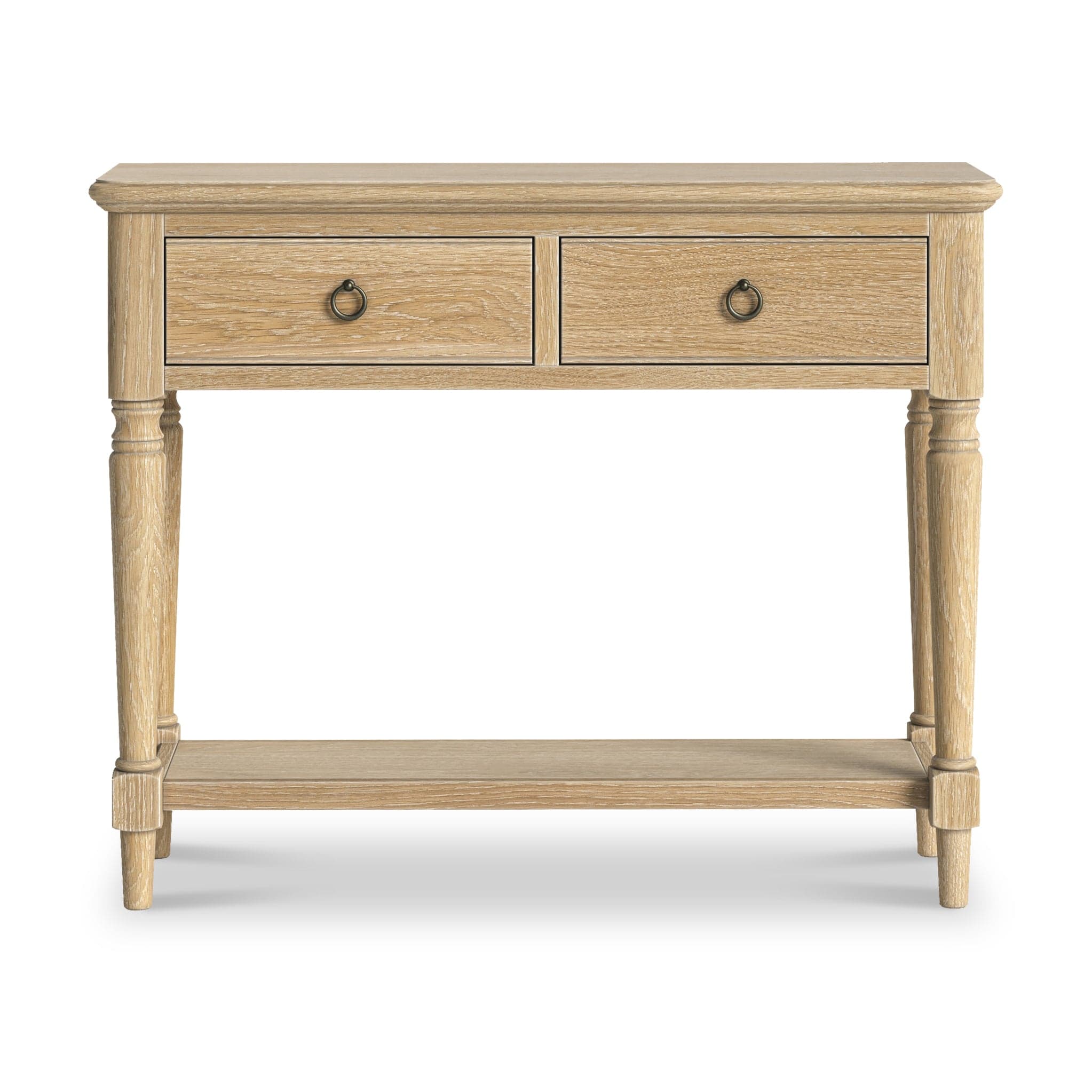 Rutland Oak Console Table With Shelf