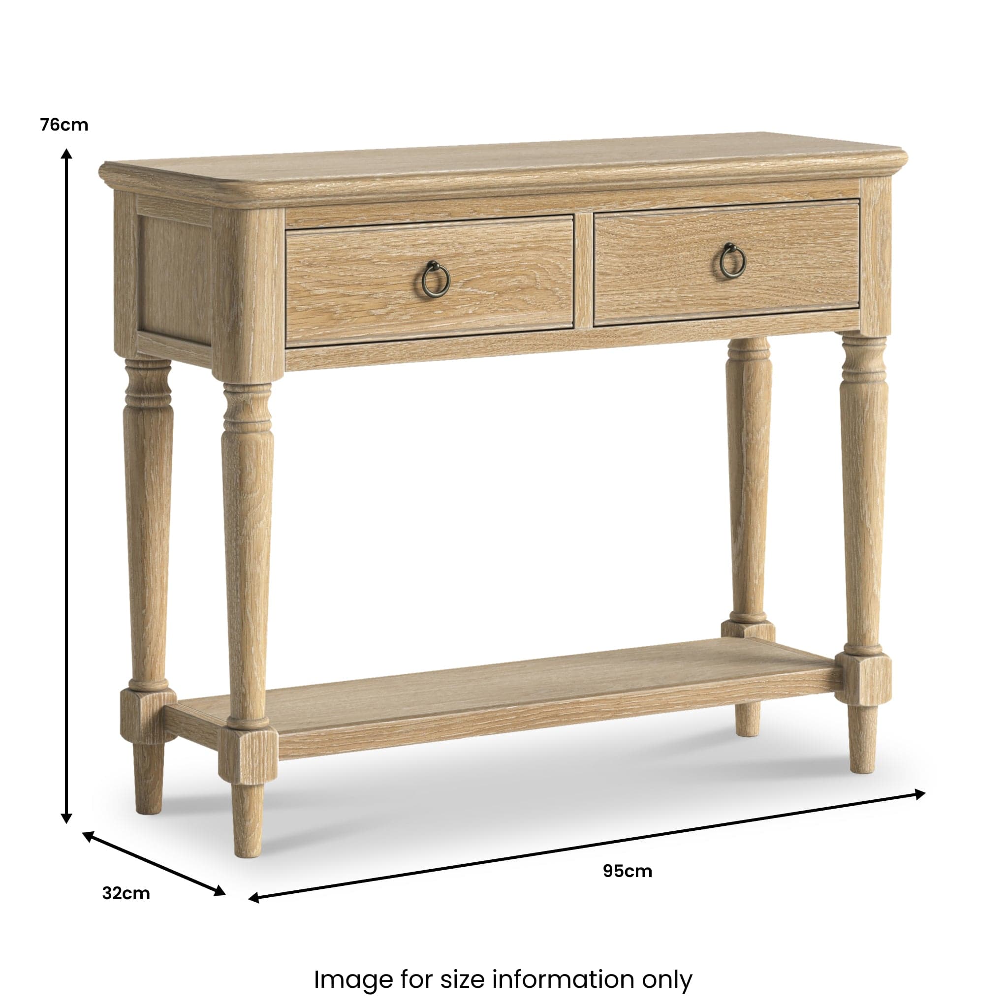 Rutland Oak Console Table With Shelf