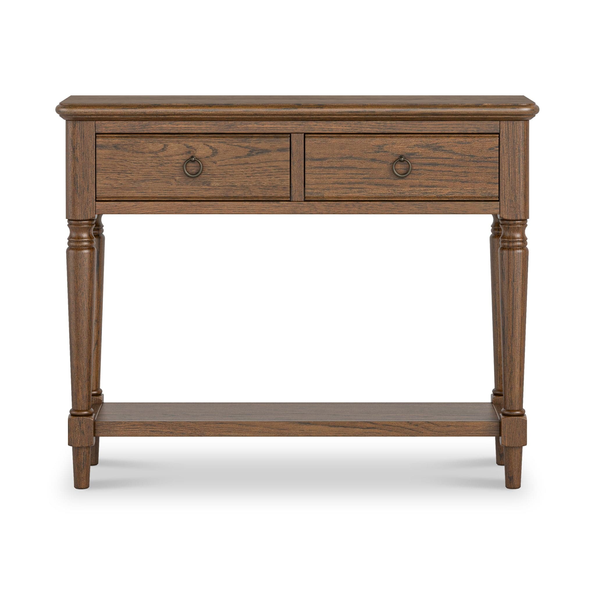 Rutland Dark Oak Console Table With Shelf