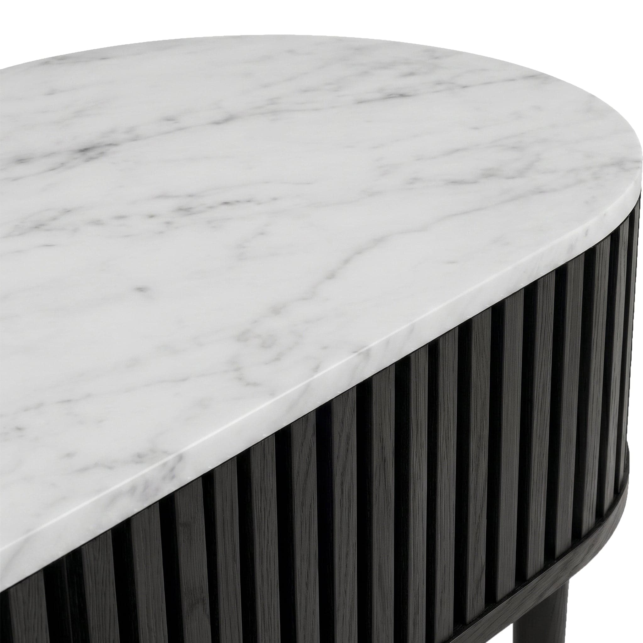 Shorwell Black & Marble Oval Console Table