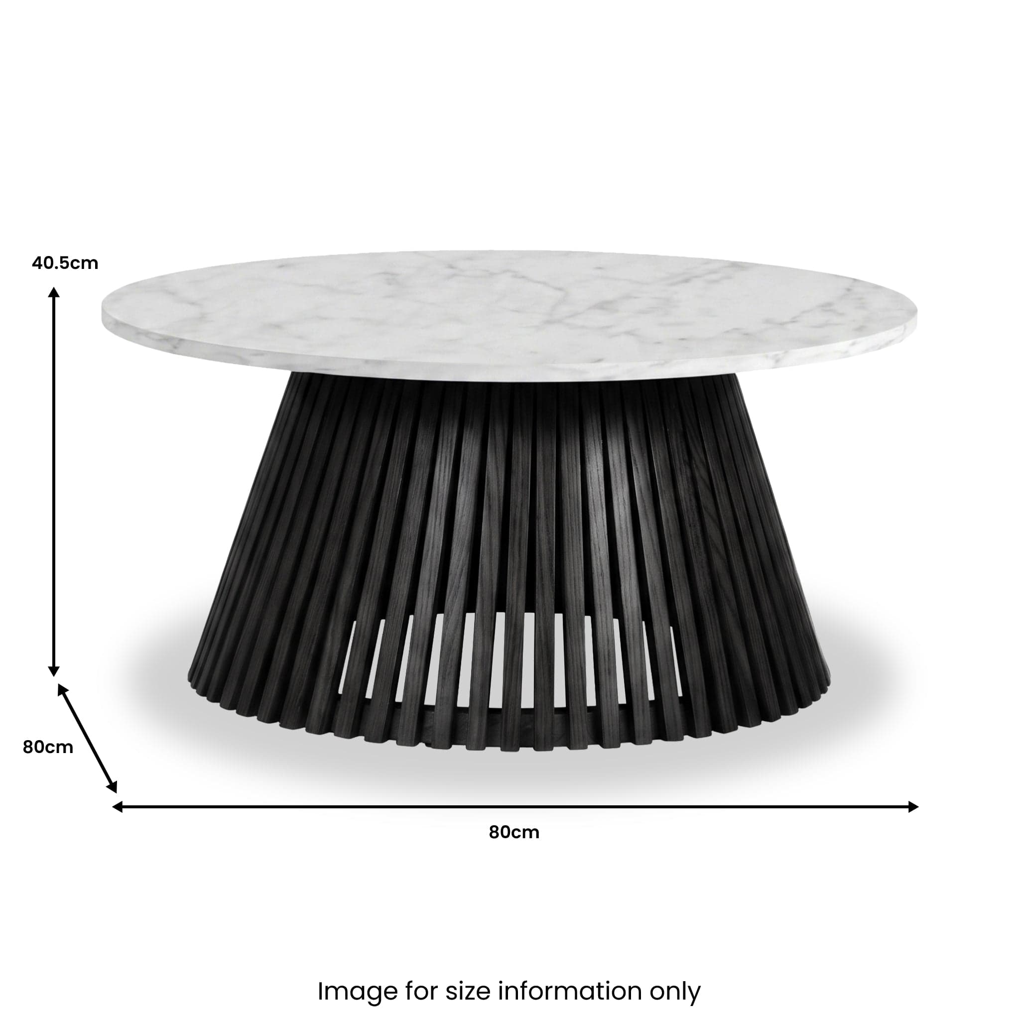 Shorwell Black & Marble 80cm Round Coffee Table